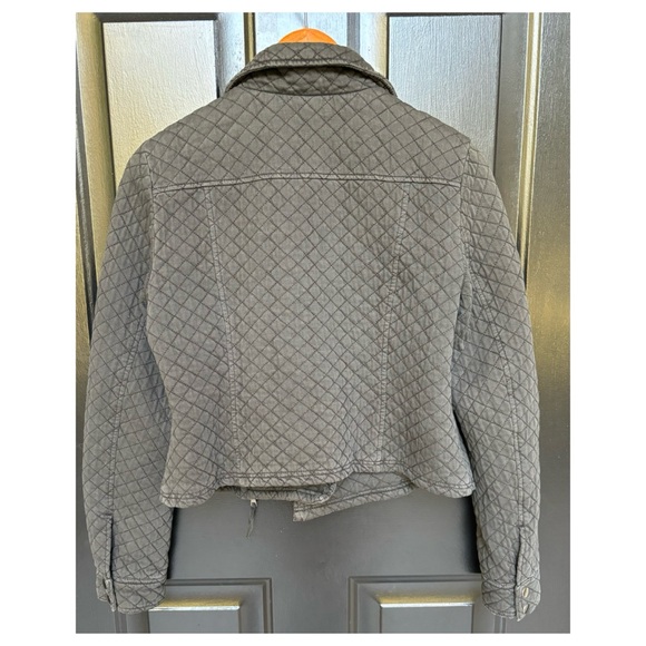 NWOT Anthropologie Marrakech Quilted Moto Jacket in Washed Black  Size Small - Picture 10 of 13